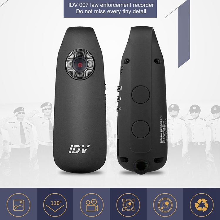 IDV 007 HD 1080P Clip Design Law Enforcement Recorder Portable Mini Monitoring Recorder, Support Motion Detection & TF Card (Max 128GB) - HoMEdemic™ 