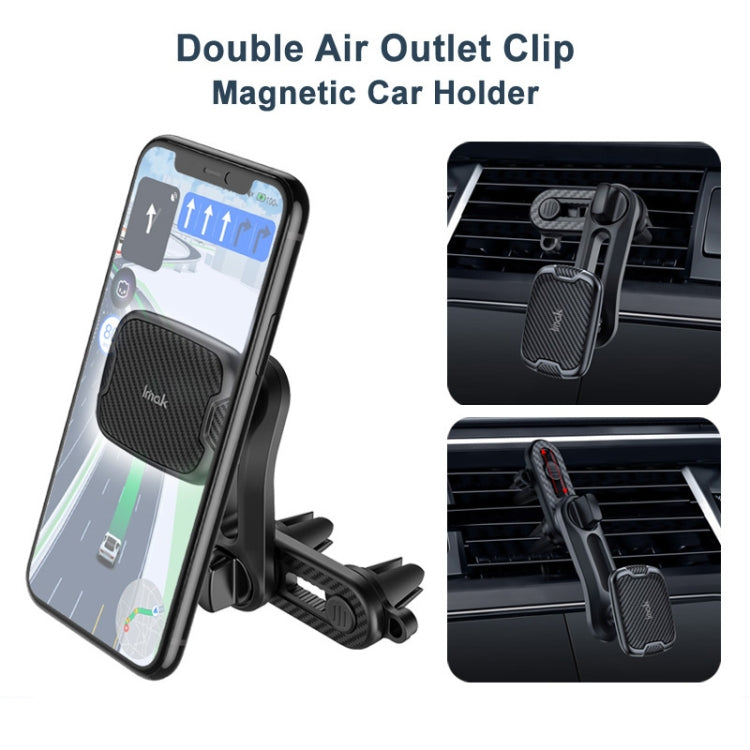 IMAK C5-F2 Dual Chip Air Outlet Magnetic Car Holder(Black) - HoMEdemic™ 