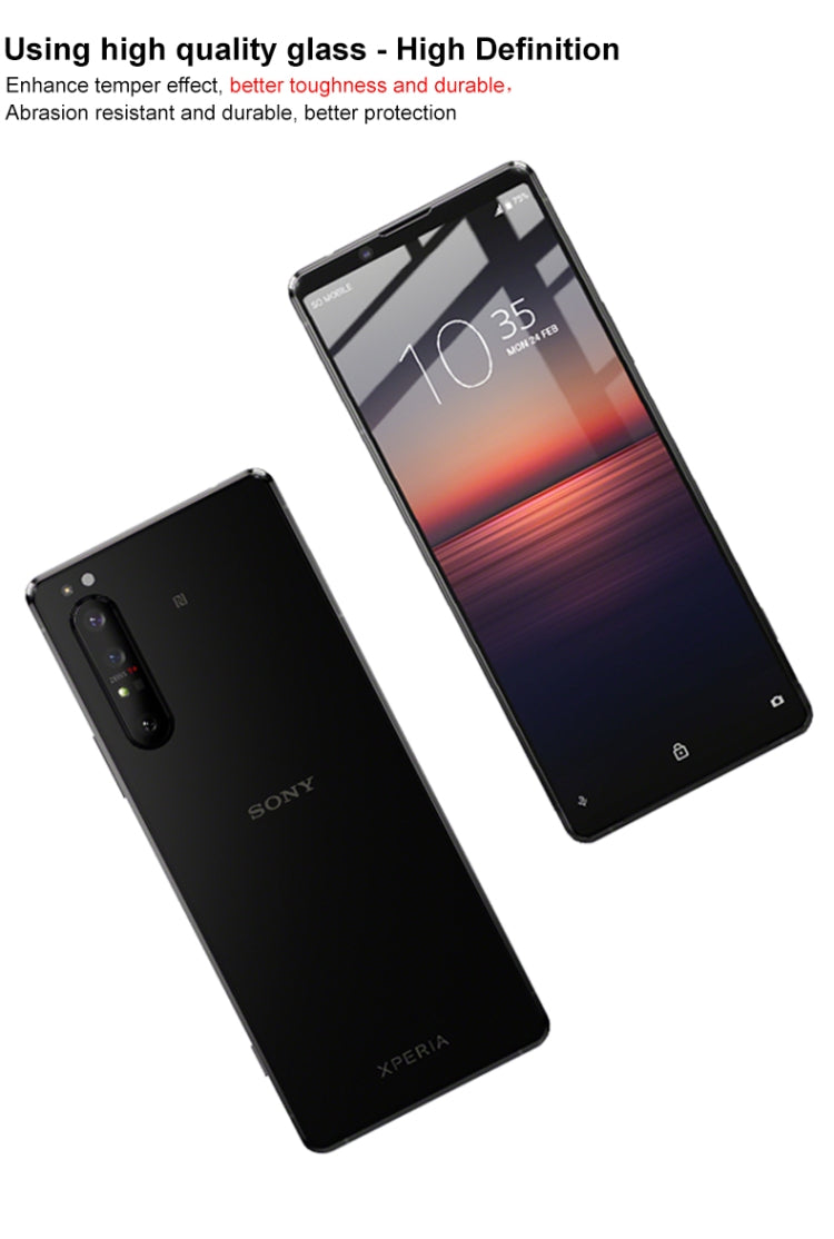 IMAK Pro+ Series Full Screen Tempered Glass Film, For Sony Xperia 1 II, For Sony Xperia 1, For Sony Xperia 5, For Sony Xperia 10 II - HoMEdemic™ 