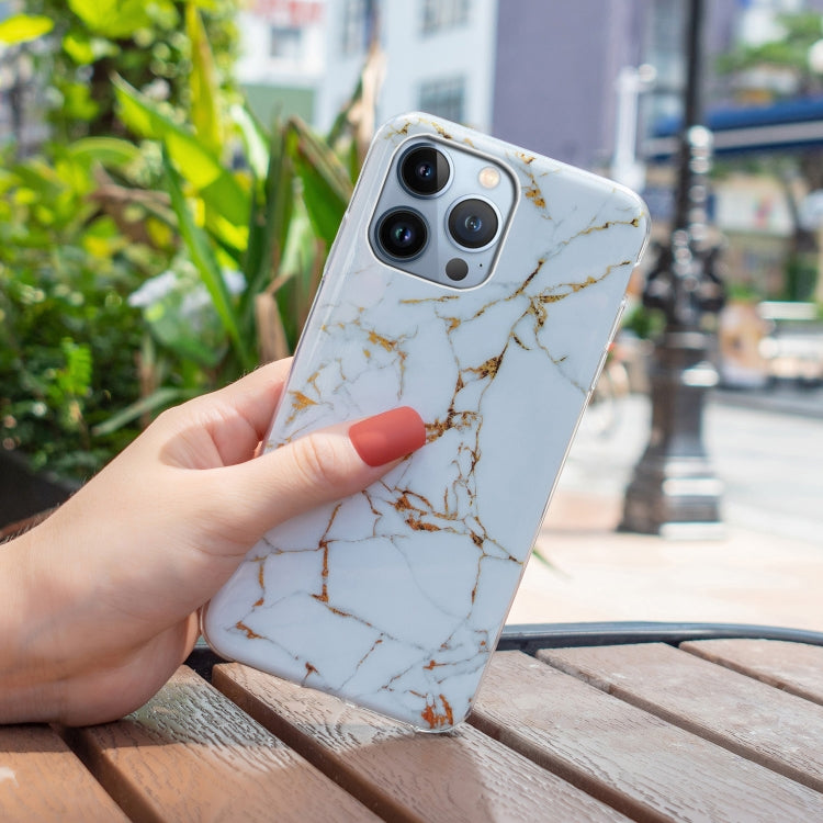 IMD Marble TPU Phone Case For iPhone 15 Pro(White) - HoMEdemic™ 