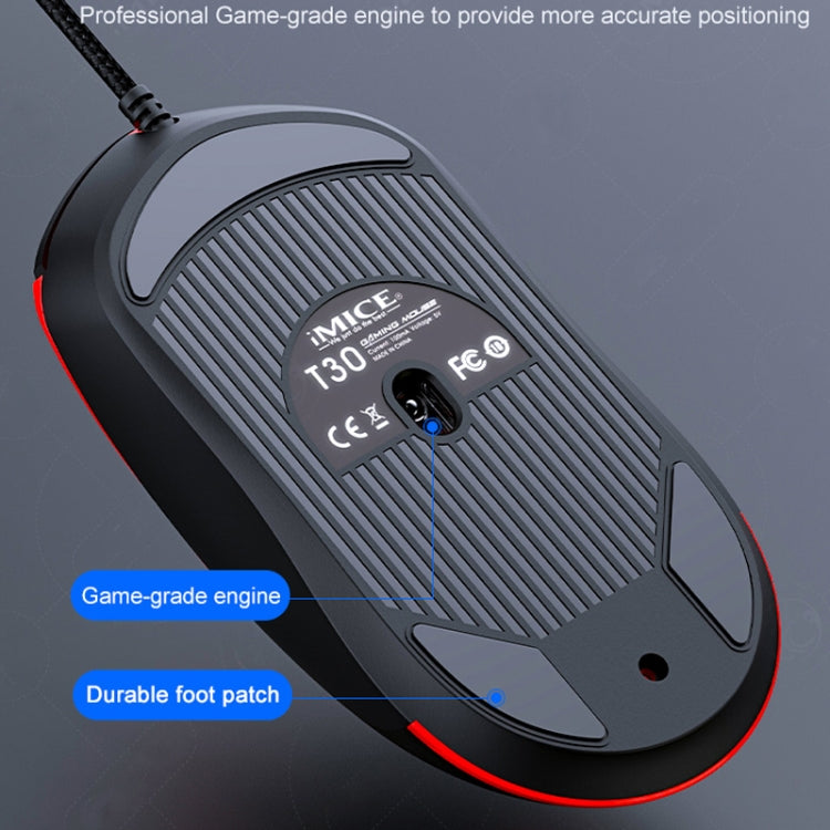 IMICE T30 Wired E-Sports Gaming Mouse LED Luminous Colorful Programmable 6D Mouse(Black) - HoMEdemic™ 