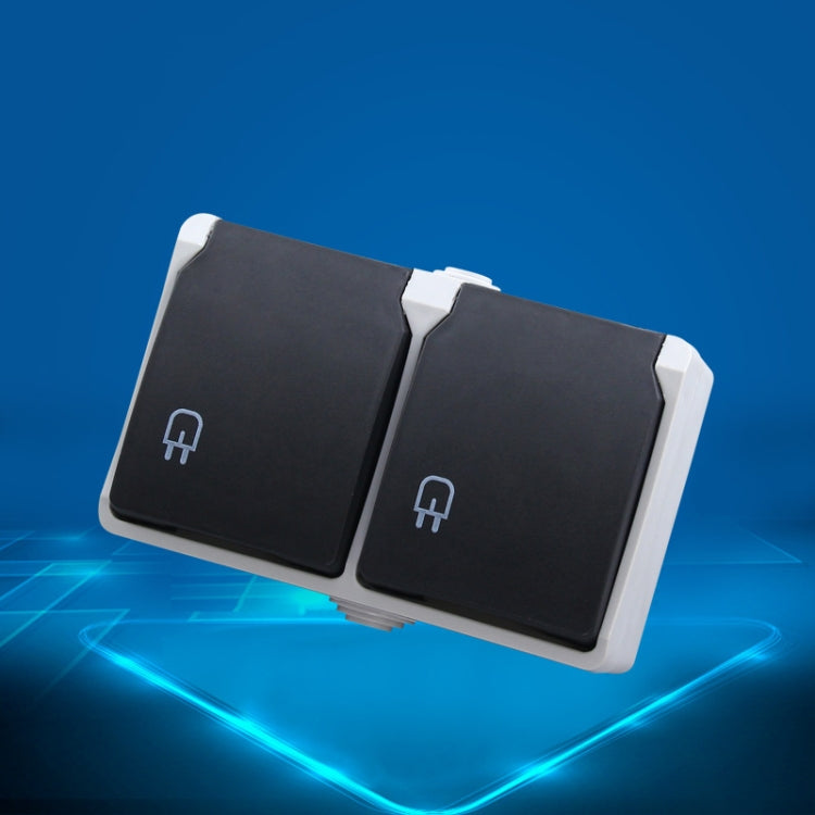IP44 Waterproof Double-connection Socket with Cover, EU Plug - HoMEdemic™ 