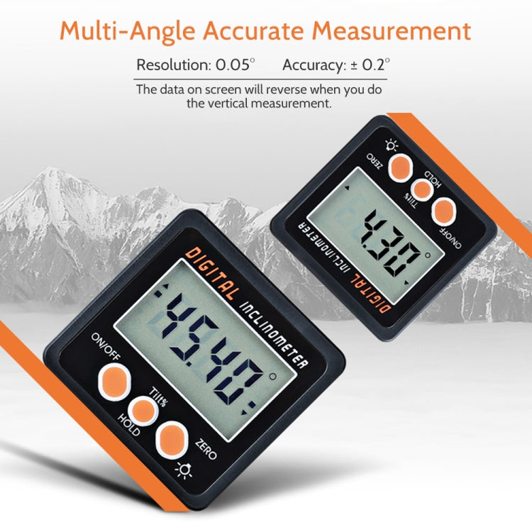 IP54 Precision Electronic Digital Display Inclinometer 4 x 90 Degree Protractor Angle Box - HoMEdemic™ 
