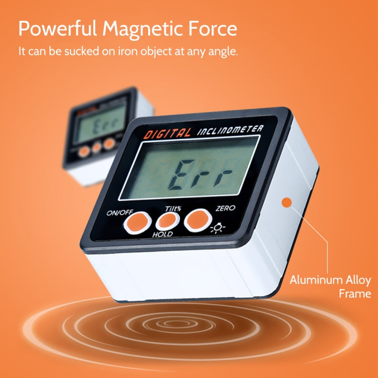 IP54 Precision Electronic Digital Display Inclinometer 4 x 90 Degree Protractor Angle Box - HoMEdemic™ 