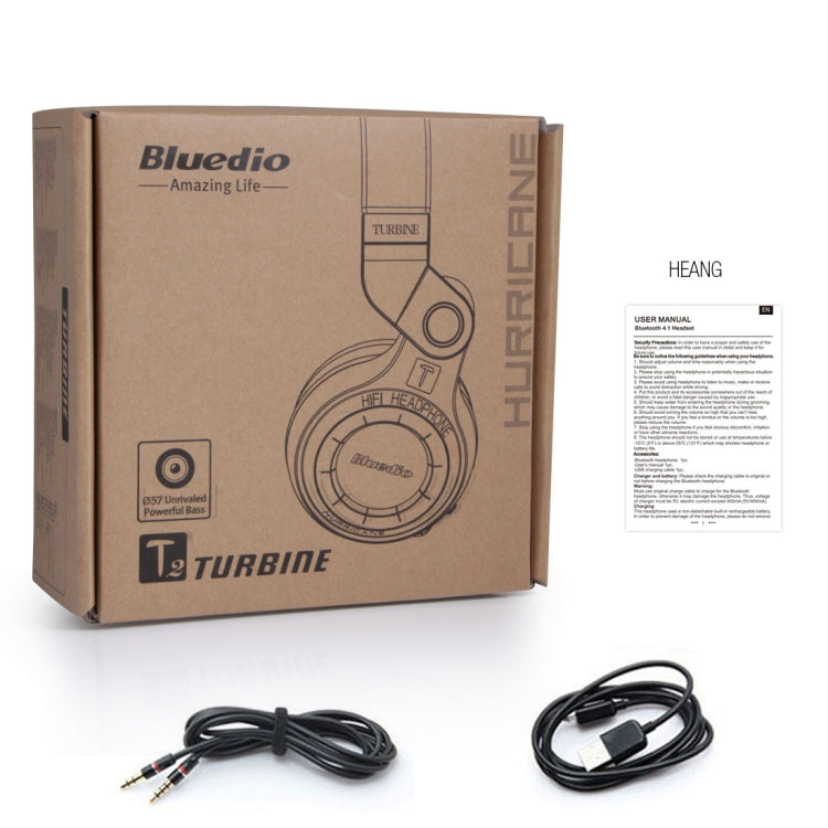 Bluedio T2 Turbine Wireless Bluetooth 4.1 Stereo Headphones Headset with Mic, For iPhone, Samsung, Huawei, Xiaomi, HTC and Other Smartphones, All Audio Devices(Black) - HoMEdemic™ 