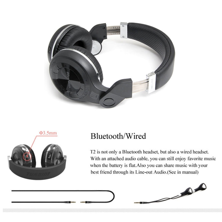 Bluedio T2 Turbine Wireless Bluetooth 4.1 Stereo Headphones Headset with Mic, For iPhone, Samsung, Huawei, Xiaomi, HTC and Other Smartphones, All Audio Devices(Black) - HoMEdemic™ 