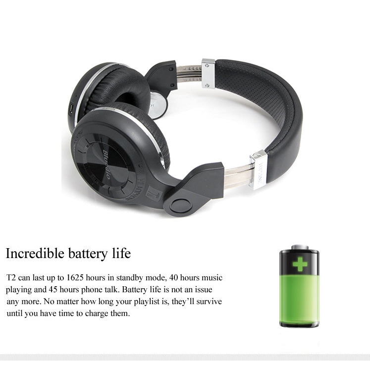 Bluedio T2 Turbine Wireless Bluetooth 4.1 Stereo Headphones Headset with Mic, For iPhone, Samsung, Huawei, Xiaomi, HTC and Other Smartphones, All Audio Devices(Black) - HoMEdemic™ 