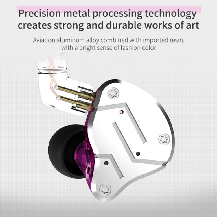 KZ ZSN Circle Iron Moving Iron Quad-core Wired Control In-ear Mega Bass HiFi Earphone without Microphone (Cyan) - HoMEdemic™ 