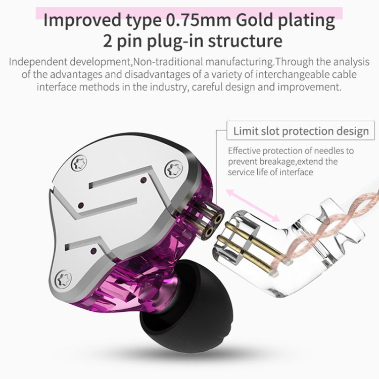 KZ ZSN Circle Iron Moving Iron Quad-core Wired Control In-ear Mega Bass HiFi Earphone without Microphone (Cyan) - HoMEdemic™ 