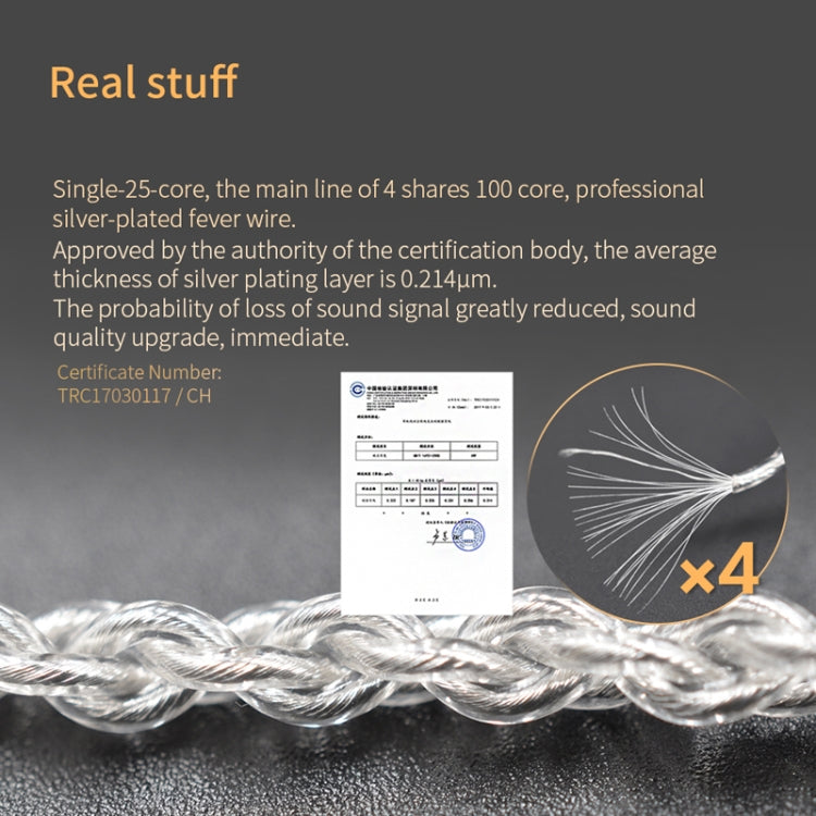KZ 8 Pin Oxygen-free Copper Silver Plated Upgrade Cable for Most MMCX Interface Earphones(White) - HoMEdemic™ 