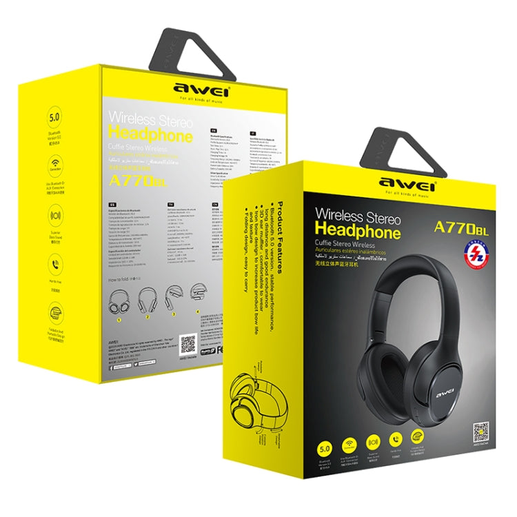 AWEI A770BL Bluetooth 5.0 Stereo Wireless Bluetooth Headset(Black) - HoMEdemic™ 