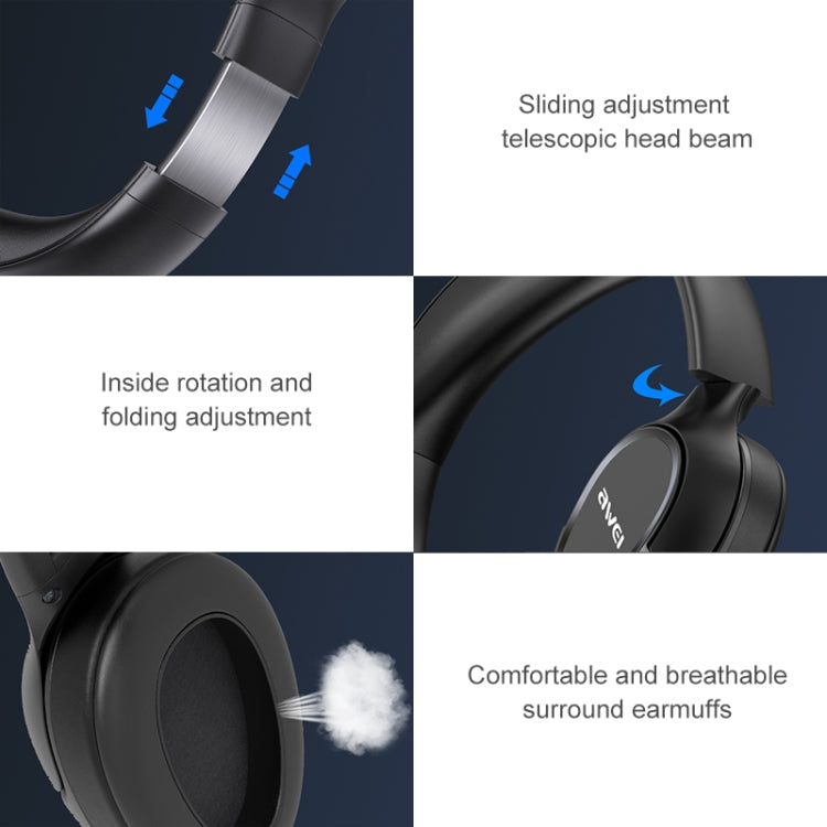 AWEI A770BL Bluetooth 5.0 Stereo Wireless Bluetooth Headset(Black) - HoMEdemic™ 