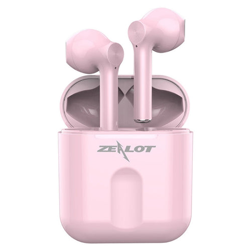 ZEALOT T2 Bluetooth 5.0 TWS Wireless Bluetooth Earphone with Charging Box, Support Touch & Call & Power Display(Pink) - HoMEdemic™ 