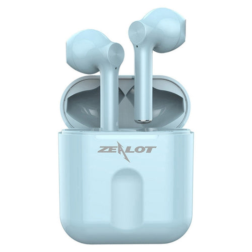 ZEALOT T2 Bluetooth 5.0 TWS Wireless Bluetooth Earphone with Charging Box, Support Touch & Call & Power Display(Blue) - HoMEdemic™ 