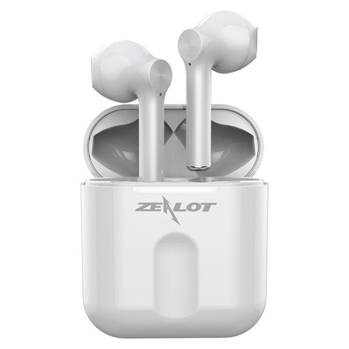 ZEALOT T2 Bluetooth 5.0 TWS Wireless Bluetooth Earphone with Charging Box, Support Touch & Call & Power Display(White) - HoMEdemic™ 