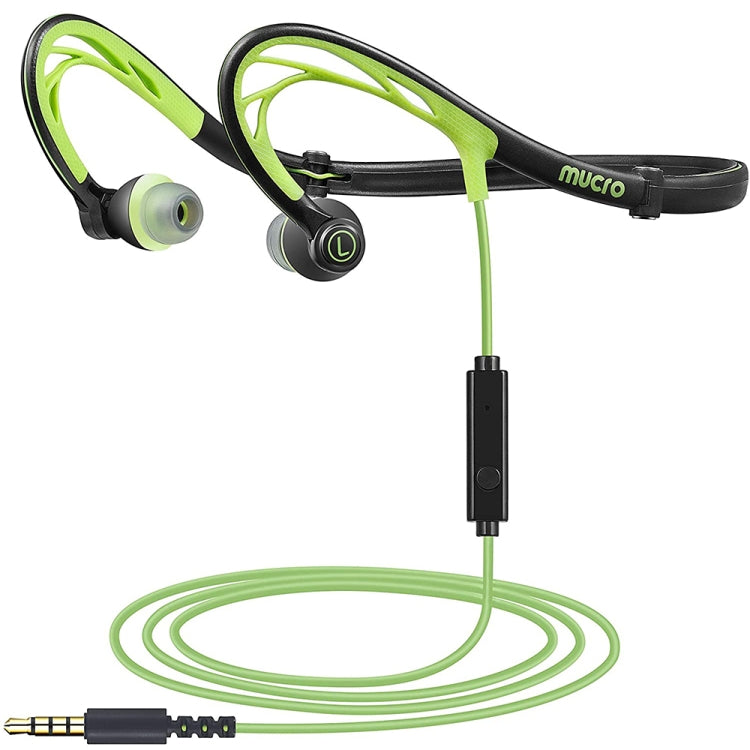 Mucro ML233 Foldable Wired Running Sports Headphones Night Neckband In-Ear Stereo Earphones, Cable Length: 1.2m(Green) - HoMEdemic™ 