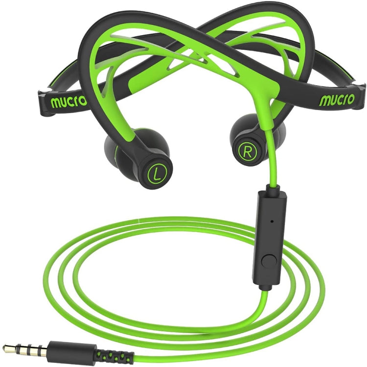 Mucro ML233 Foldable Wired Running Sports Headphones Night Neckband In-Ear Stereo Earphones, Cable Length: 1.2m(Green) - HoMEdemic™ 