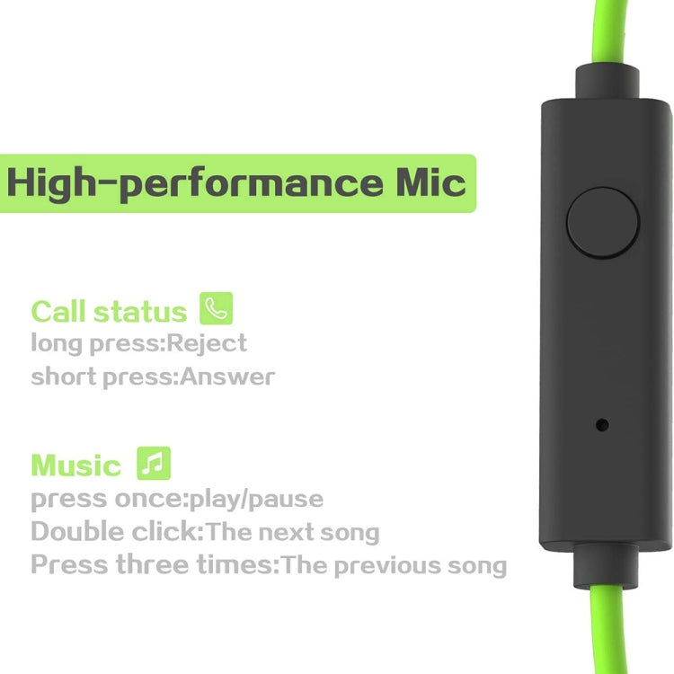 Mucro ML233 Foldable Wired Running Sports Headphones Night Neckband In-Ear Stereo Earphones, Cable Length: 1.2m(Green) - HoMEdemic™ 
