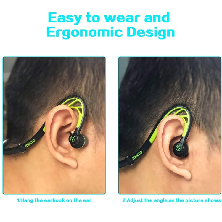 Mucro ML233 Foldable Wired Running Sports Headphones Night Neckband In-Ear Stereo Earphones, Cable Length: 1.2m(Green) - HoMEdemic™ 
