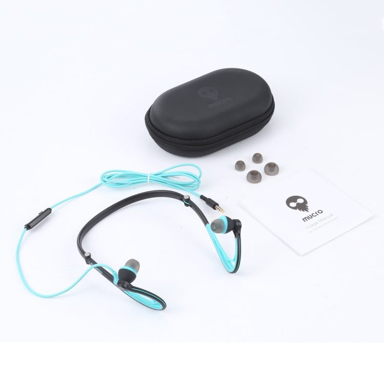 Mucro ML233 Foldable Wired Running Sports Headphones Night Neckband In-Ear Stereo Earphones, Cable Length: 1.2m(Green) - HoMEdemic™ 