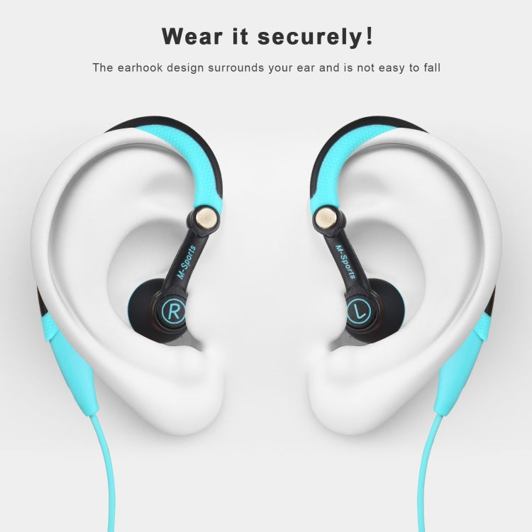 Mucro MB-232 Running In-Ear Sport Earbuds Earhook Wired Stereo Headphones for Jogging Gym(Blue) - HoMEdemic™ 