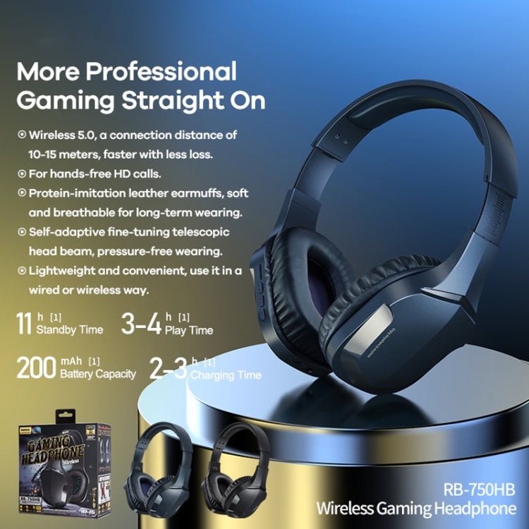 REMAX RB-750HB Wireless Gaming Bluetooth V5.0 Headphone(Black) - HoMEdemic™ 