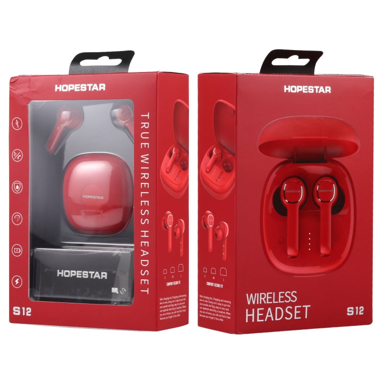 HOPESTAR S12 Bluetooth 5.0 True Wireless Bluetooth Earphone (Red) - HoMEdemic™ 