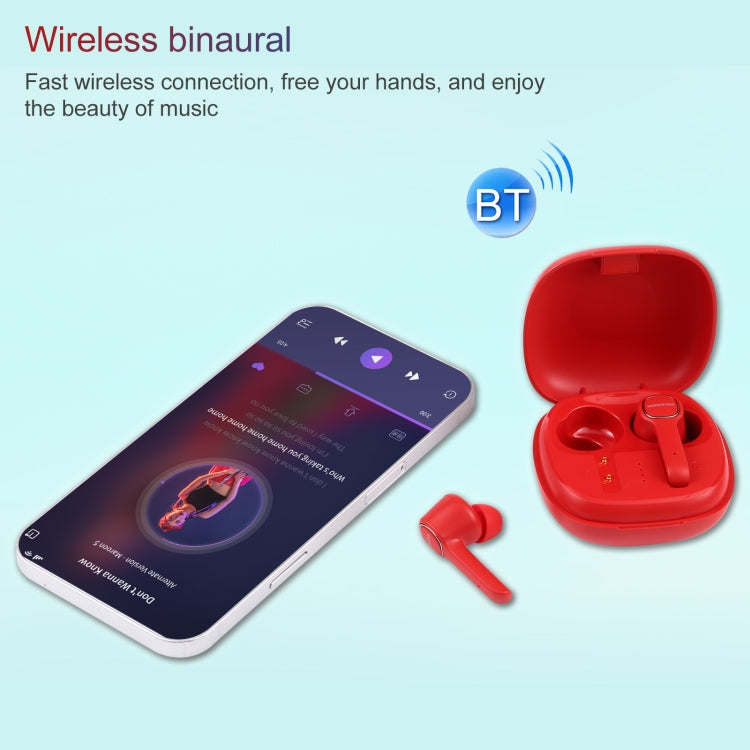 HOPESTAR S12 Bluetooth 5.0 True Wireless Bluetooth Earphone (Red) - HoMEdemic™ 