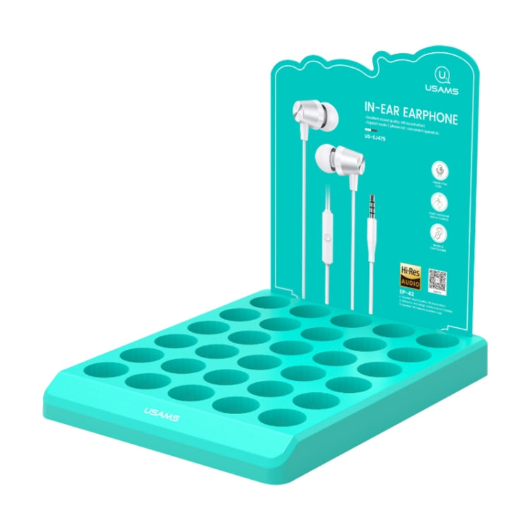 30 PCS USAMS EP-42 3.5mm Plating Metal In-ear Wired Earphone, Length: 1.2m, Test Tube Packaging(White) - HoMEdemic™ 