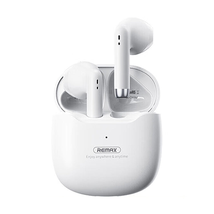 REMAX TWS-19 Semi In-ear Dual Host Wireless Bluetooth Earphones (White) - HoMEdemic™ 