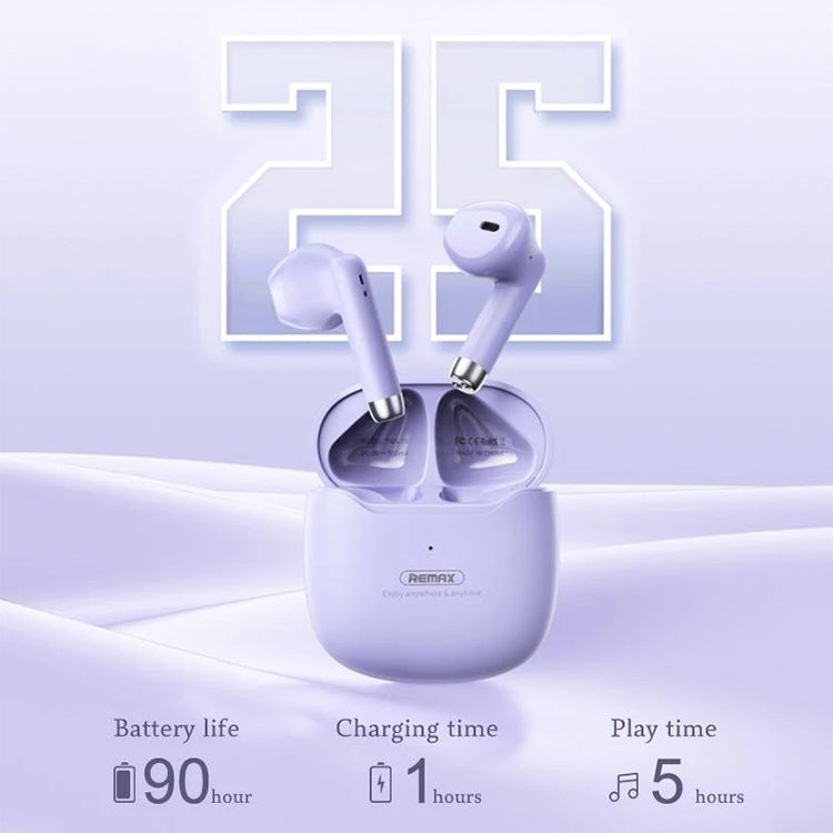 REMAX TWS-19 Semi In-ear Dual Host Wireless Bluetooth Earphones (Purple) - HoMEdemic™ 