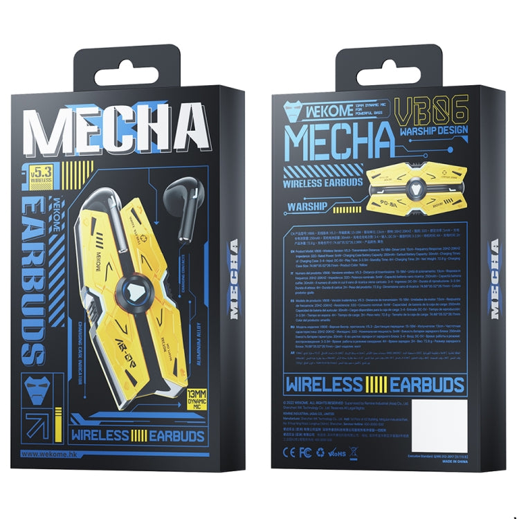 WEKOME VB06 Mech Series Metal Bluetooth Earphone (Yellow) - HoMEdemic™ 