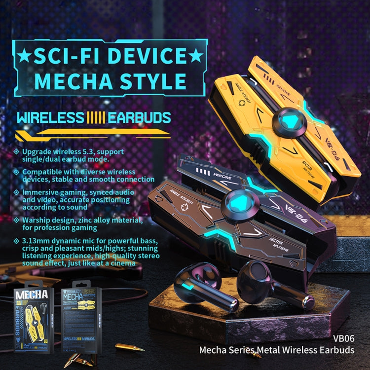 WEKOME VB06 Mech Series Metal Bluetooth Earphone (Tarnish) - HoMEdemic™ 