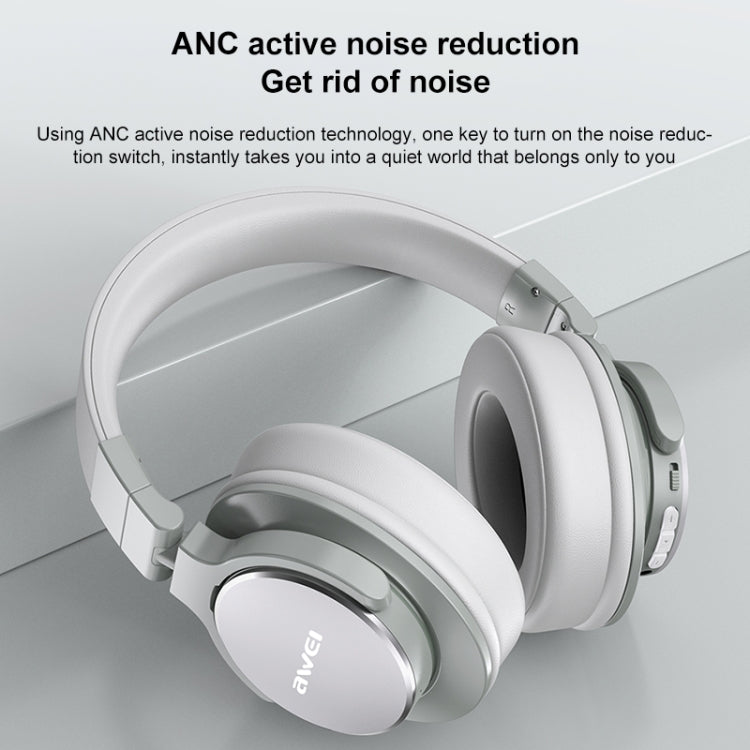awei A710BL Foldable ANC Noise Cancelling Bluetooth Wireless Headset (Grey) - HoMEdemic™ 