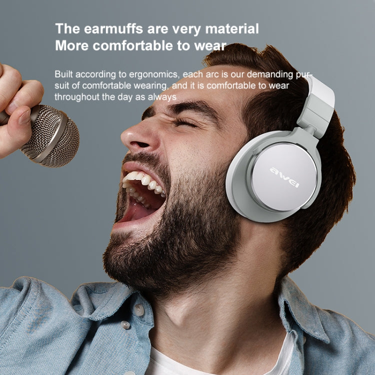 awei A710BL Foldable ANC Noise Cancelling Bluetooth Wireless Headset (Grey) - HoMEdemic™ 