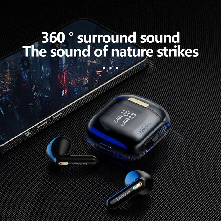 Lenovo LP6 Pro Bluetooth 5.3 LED Digital Display HiFi Wireless Bluetooth Earphone (Black) - HoMEdemic™ 