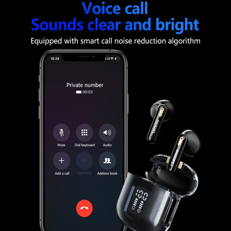 Lenovo LP6 Pro Bluetooth 5.3 LED Digital Display HiFi Wireless Bluetooth Earphone (Black) - HoMEdemic™ 