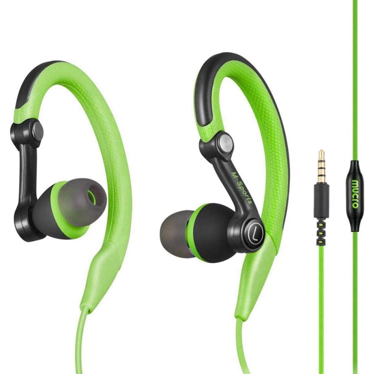 Mucro MB-232 Running In-Ear Sport Earhook Wired Stereo Headphones for Jogging Gym(Green) - HoMEdemic™ 