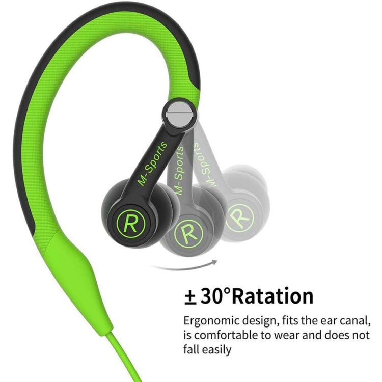 Mucro MB-232 Running In-Ear Sport Earhook Wired Stereo Headphones for Jogging Gym(Green) - HoMEdemic™ 