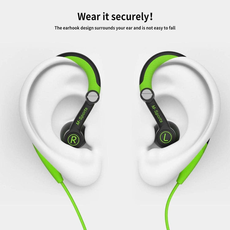 Mucro MB-232 Running In-Ear Sport Earhook Wired Stereo Headphones for Jogging Gym(Green) - HoMEdemic™ 