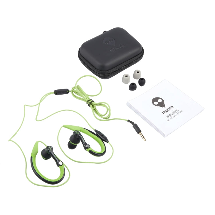Mucro MB-232 Running In-Ear Sport Earhook Wired Stereo Headphones for Jogging Gym(Green) - HoMEdemic™ 