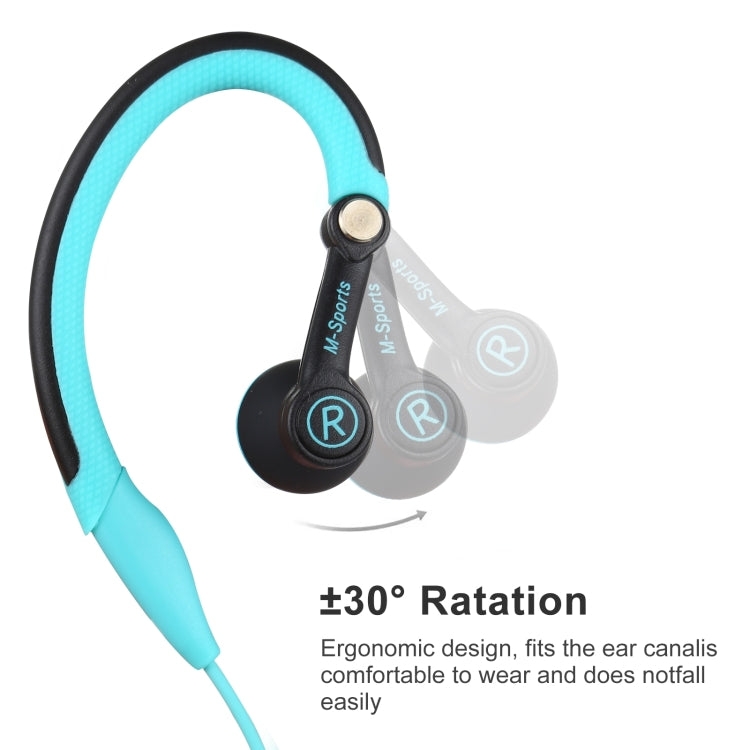 Mucro MB-232 Running In-Ear Sport Earhook Wired Stereo Headphones for Jogging Gym(Blue) - HoMEdemic™ 
