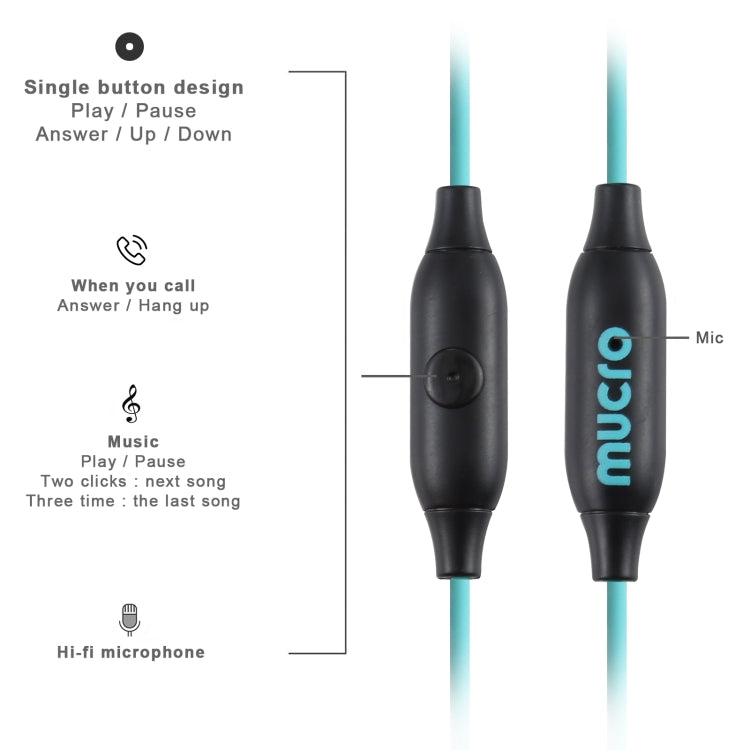 Mucro MB-232 Running In-Ear Sport Earhook Wired Stereo Headphones for Jogging Gym(Blue) - HoMEdemic™ 