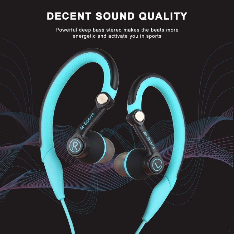 Mucro MB-232 Running In-Ear Sport Earhook Wired Stereo Headphones for Jogging Gym(Blue) - HoMEdemic™ 