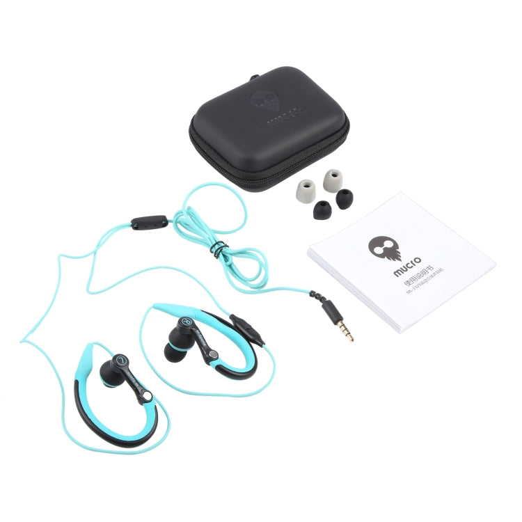 Mucro MB-232 Running In-Ear Sport Earhook Wired Stereo Headphones for Jogging Gym(Blue) - HoMEdemic™ 