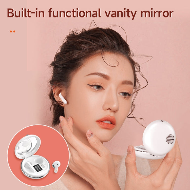 HXSJ Air-S28 TWS Bluetooth 5.3 True Wireless HiFi Stereo Make-up Mirror Earphones with Charging Case (White) - HoMEdemic™ 