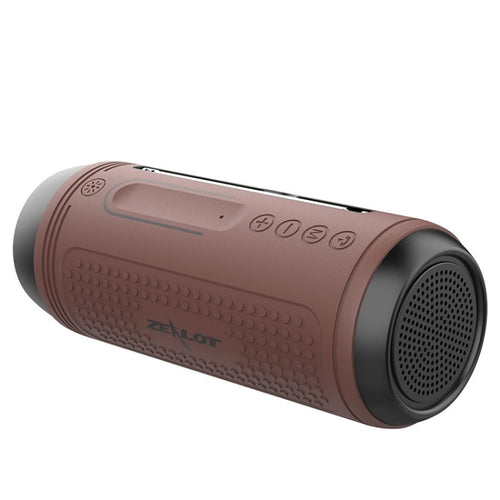 ZEALOT A1 Multifunctional Bass Wireless Bluetooth Speaker, Built-in Microphone, Support Bluetooth Call & AUX & TF Card & LED Lights (Brown) - HoMEdemic™ 