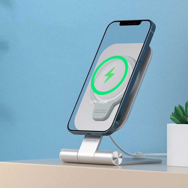 NILLKIN Vertical Folding Stand，Support Magsafe Charger(Silver) - HoMEdemic™ 