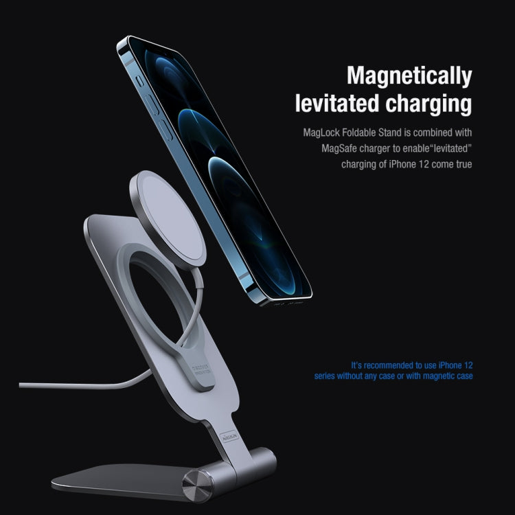 NILLKIN Vertical Folding Stand，Support Magsafe Charger(Silver) - HoMEdemic™ 
