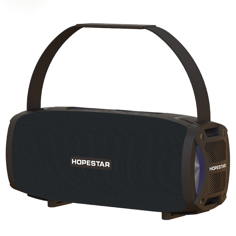 HOPESTAR H24 Pro TWS Portable Outdoor Waterproof Woven Textured Bluetooth Speaker with Rhythm Light, Support Hands-free Call & U Disk & TF Card & 3.5mm AUX & FM (Black) - HoMEdemic™ 